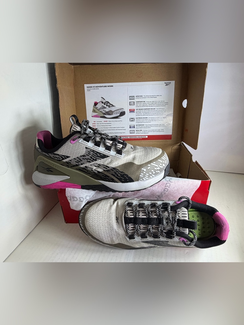 Reebok Women's Nano X1 Adventure Athletic Composite Toe Work Shoes size 8M